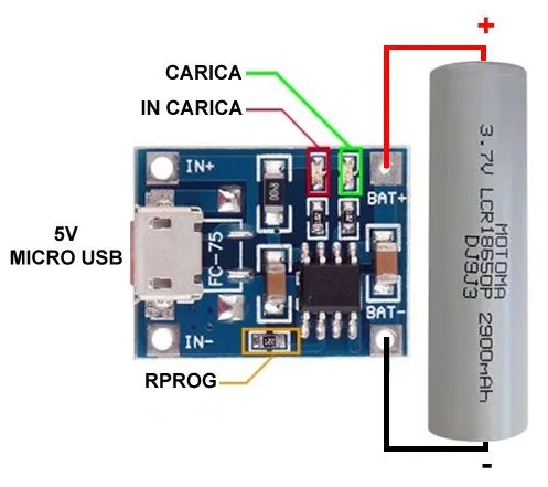 1A charging module for lithium battery - Micro USB - Image 3