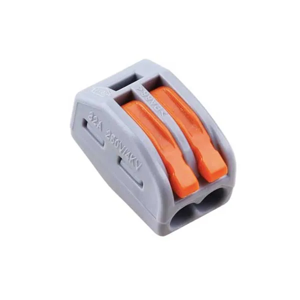 2-Way Spring-Lever Terminal Block for Electrical Wires - Image 1