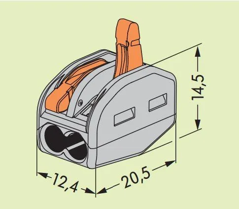 2-Way Spring-Lever Terminal Block for Electrical Wires - Image 4