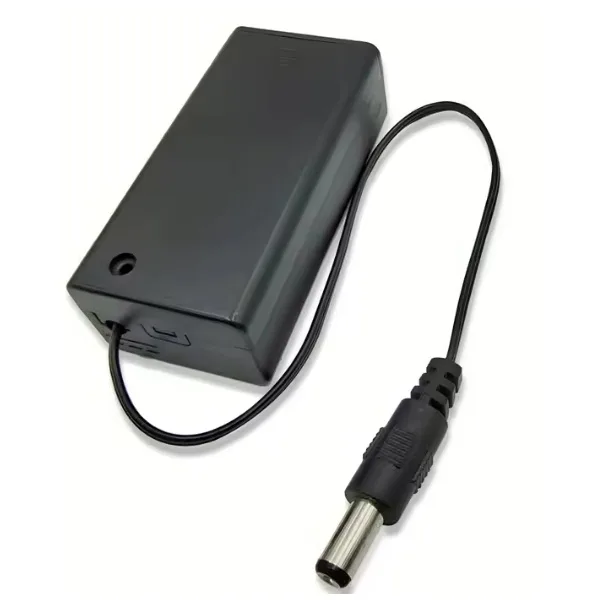9 Volt Battery Holder with Switch and DC Plug - Image 1