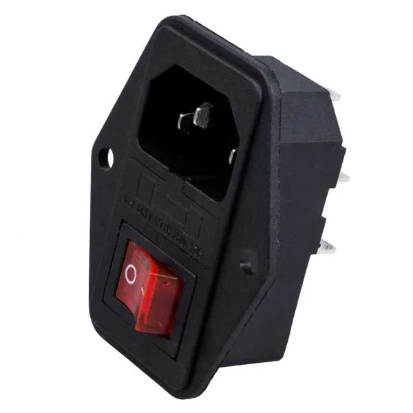 Panel-mount VDE inlet 250 VAC with illuminated switch - Image 3