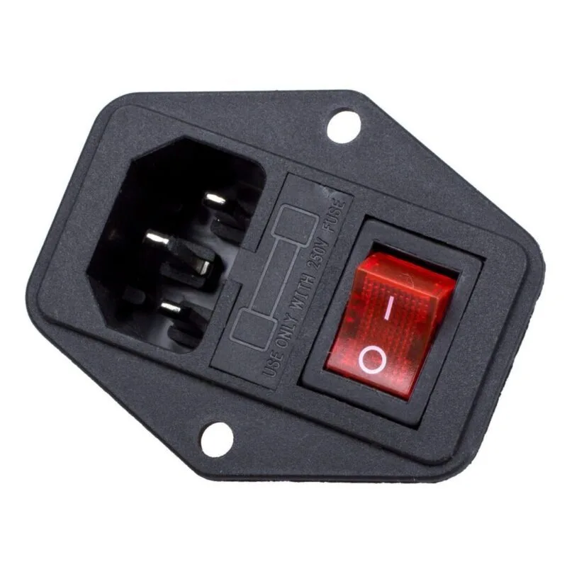 Panel-mount VDE inlet 250 VAC with illuminated switch - Image 4
