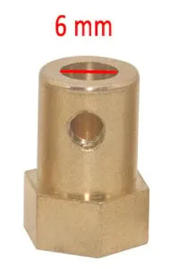 Wheel Hub Adapter 6 mm Shaft - 12 mm Hex