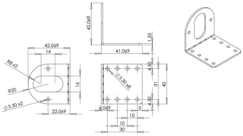 Bracket for MOTRID22RPM gearmotor - Image 4