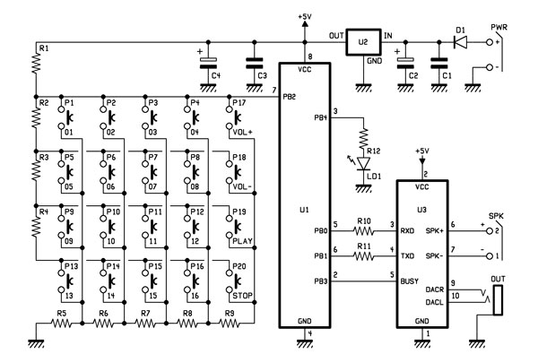 Schema elettrico 1700K - Riproduttore MP3