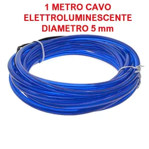 Blue Electroluminescent Wire - 1 Metre / 5 mm