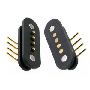 Magnetic M/F connector, 4 pins at 90 degrees