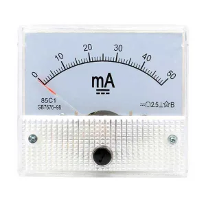 Analogue Panel Ammeter 64x56mm - 50 mA