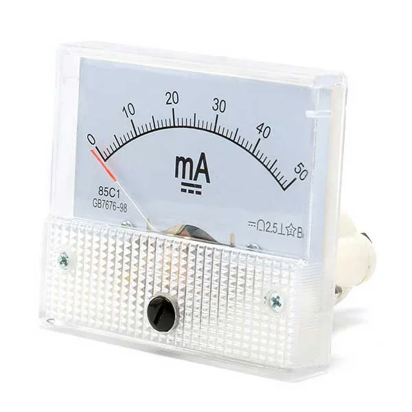 Analogue Panel Ammeter 64x56mm - 50 mA - Image 4