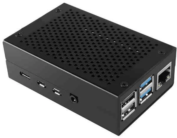 Aluminium Case with Fan for Raspberry Pi 4 - Black - Image 4