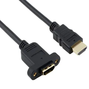 HDMI Male to Panel-mount HDMI Female Cable