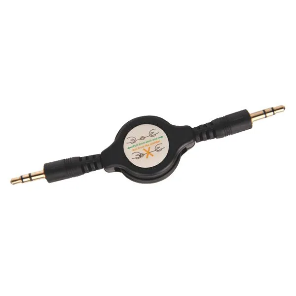 3.5 mm jack cable, male to male - retractable - Image 1