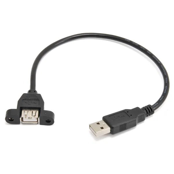 USB Male to Panel-mount USB Female Cable - Image 1