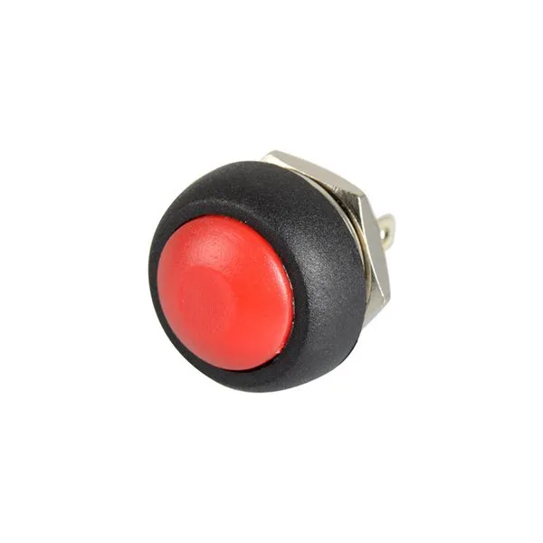 Red mini pushbutton 12 mm - Image 1