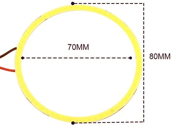 80 mm ring with Cool White COB LEDs - 12/24V - Image 4
