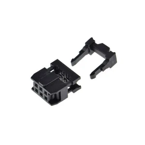 Crimp IDC connector for 2x3 pin flat cable - female