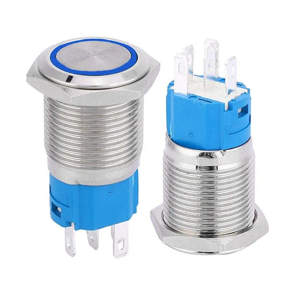 Anti-vandal selector switch 16 mm - blue LED - Image 3