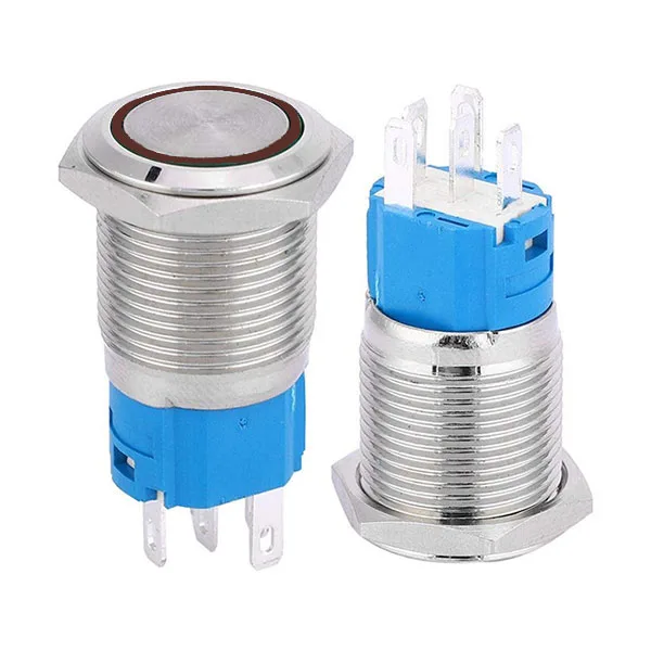Vandal-resistant selector switch 16 mm - red LED - Image 3