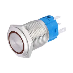 Vandal-resistant selector switch 16 mm - red LED