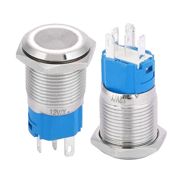 Anti-vandal switch 16 mm - white LED - Image 4