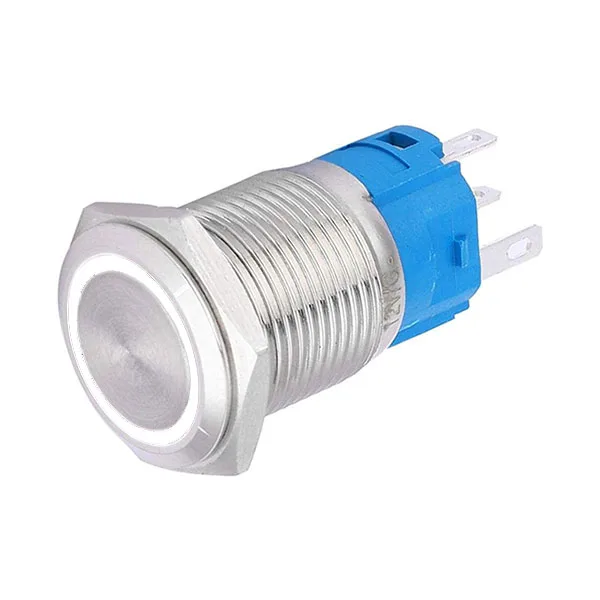 Anti-vandal switch 16 mm - white LED - Image 1