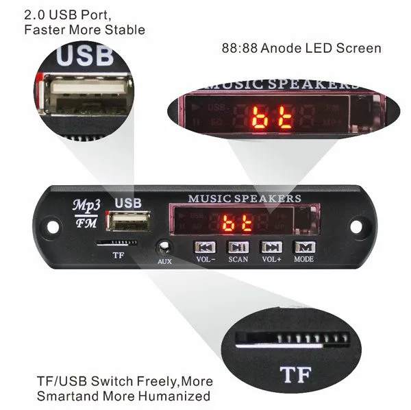 MP3/WMA/WAV audio player with FM radio, Bluetooth, USB and remote control - Image 3