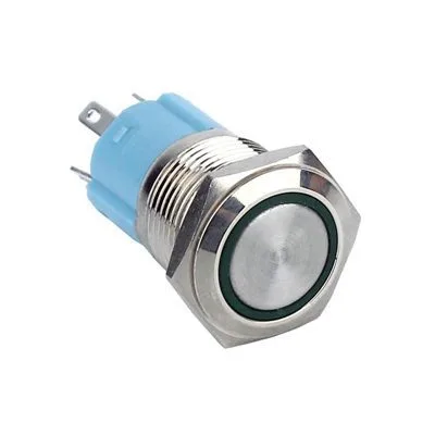 Vandal-resistant pushbutton 16 mm - white LED - Image 1