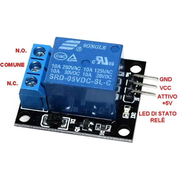 1-Channel Relay Module 5 Vdc 10 A (Assembled) - Image 4