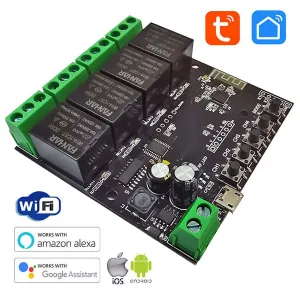 Wi-Fi switch with 4 relays - Alexa/Google/Tuya