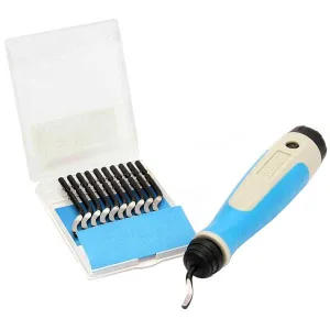 Manual Deburring Tool with Steel Blade and 10 Spare Blades