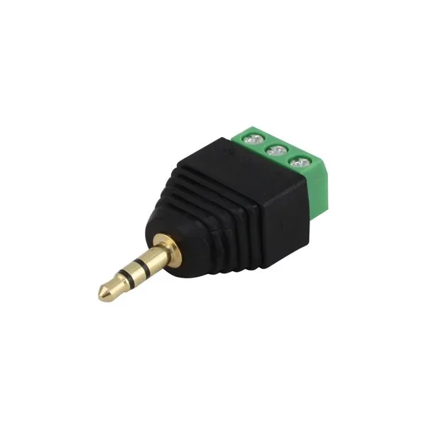 3.5 mm stereo jack plug with 3-way screw terminal - Image 1