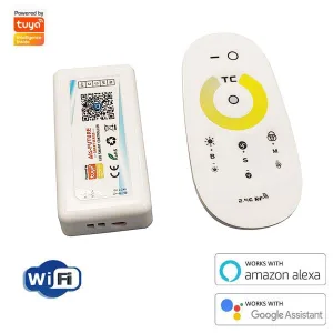 Tuya Wi-Fi CCT LED dimmer controller - 2 channels with remote