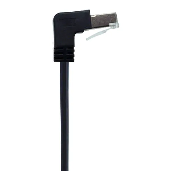 Male 90° RJ45 to Panel-Mount Female RJ45 Cable - 30 cm - Bottom Fixing - Image 3