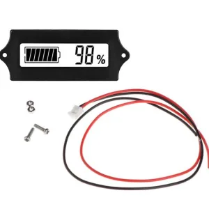 LCD charge indicator for lead-acid, lithium and lithium iron phosphate batteries - White