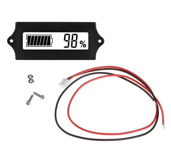 LCD charge indicator for lead-acid, lithium and lithium iron phosphate batteries - White - Image 1