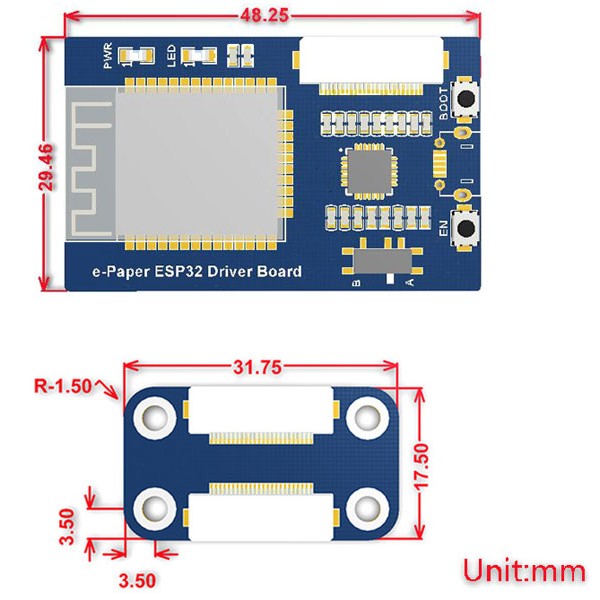 Wireless board with ESP32 for e-Paper display