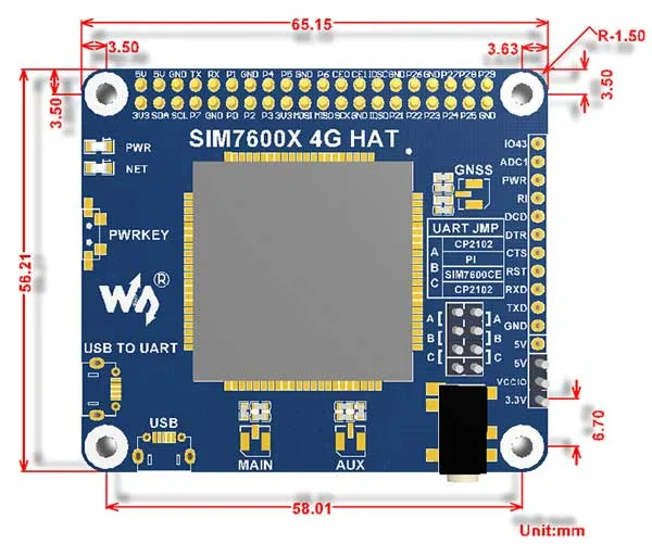 GSM/GPS/GPRS Shield for Raspberry Pi - SIM7600E-H - Image 3