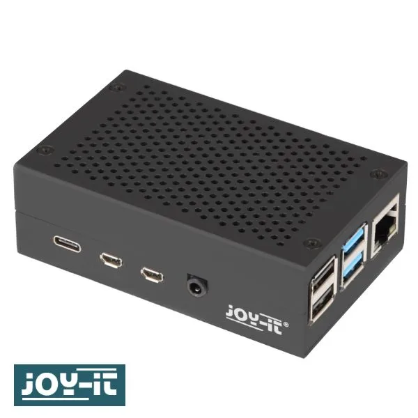 Aluminium Case for Raspberry Pi 4 - Black - Image 1