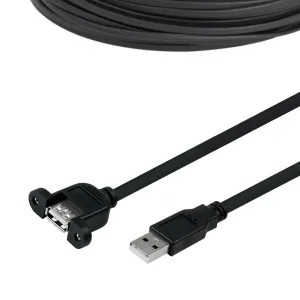 USB male to panel-mount female cable - 2 metres