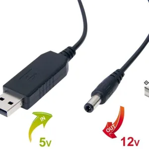 USB 5V to DC 12V Plug Converter Cable
