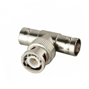 BNC T-splitter, male BNC to 2 female BNC