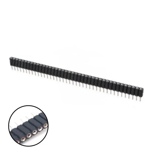 40-Pin Female Strip Connector, 2.54mm Pitch - Image 1