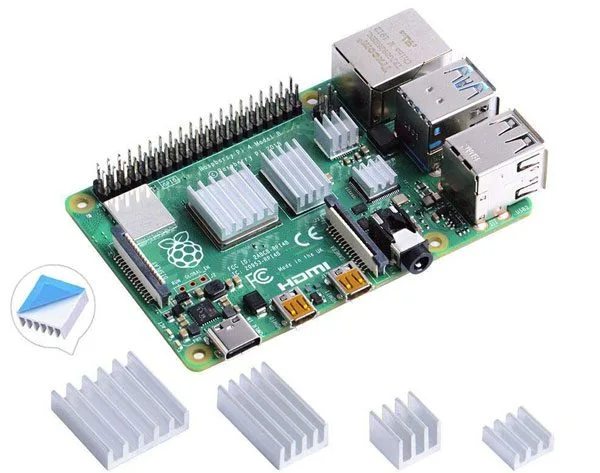 Set of 4 aluminium heatsinks for Raspberry Pi4 - Image 3