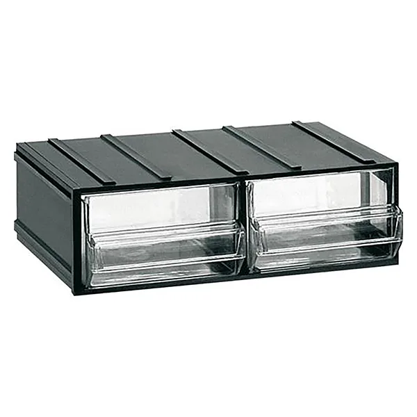 Modular Small-Parts Storage Unit 192x148x63 mm - 2 Transparent Drawers - Series 400 - Image 1