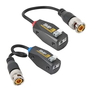 Pair of Passive TVI/CVI/AHD/CVBS Video Baluns over UTP Cable - 4K - 400m