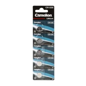 Set of 5 CR1220 Lithium Batteries - 3V