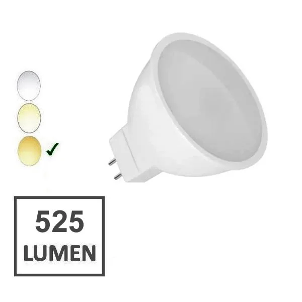 Warm white LED lamp - 7 Watt - 12V - MR16 - Image 1