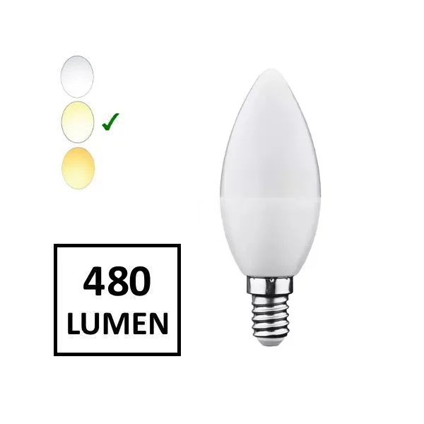 LED candle lamp - neutral white 220 Vac - E14 base - 6W - Image 1