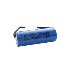 Li-ion 18500 Battery 3.7V 1300mAh, Solder Tabs