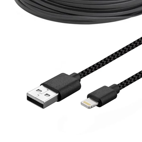 USB A Male to 8-pin Lightning Male Cable - Image 1